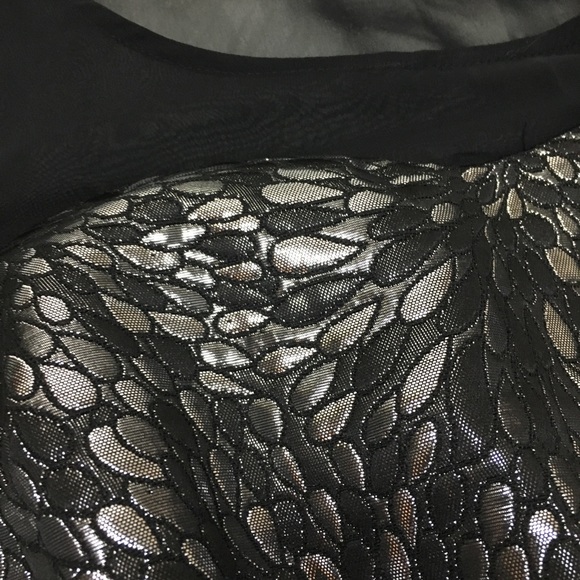 NWT Elle Silver Black Brocade Cocktail Dress 4 - Picture 4 of 8